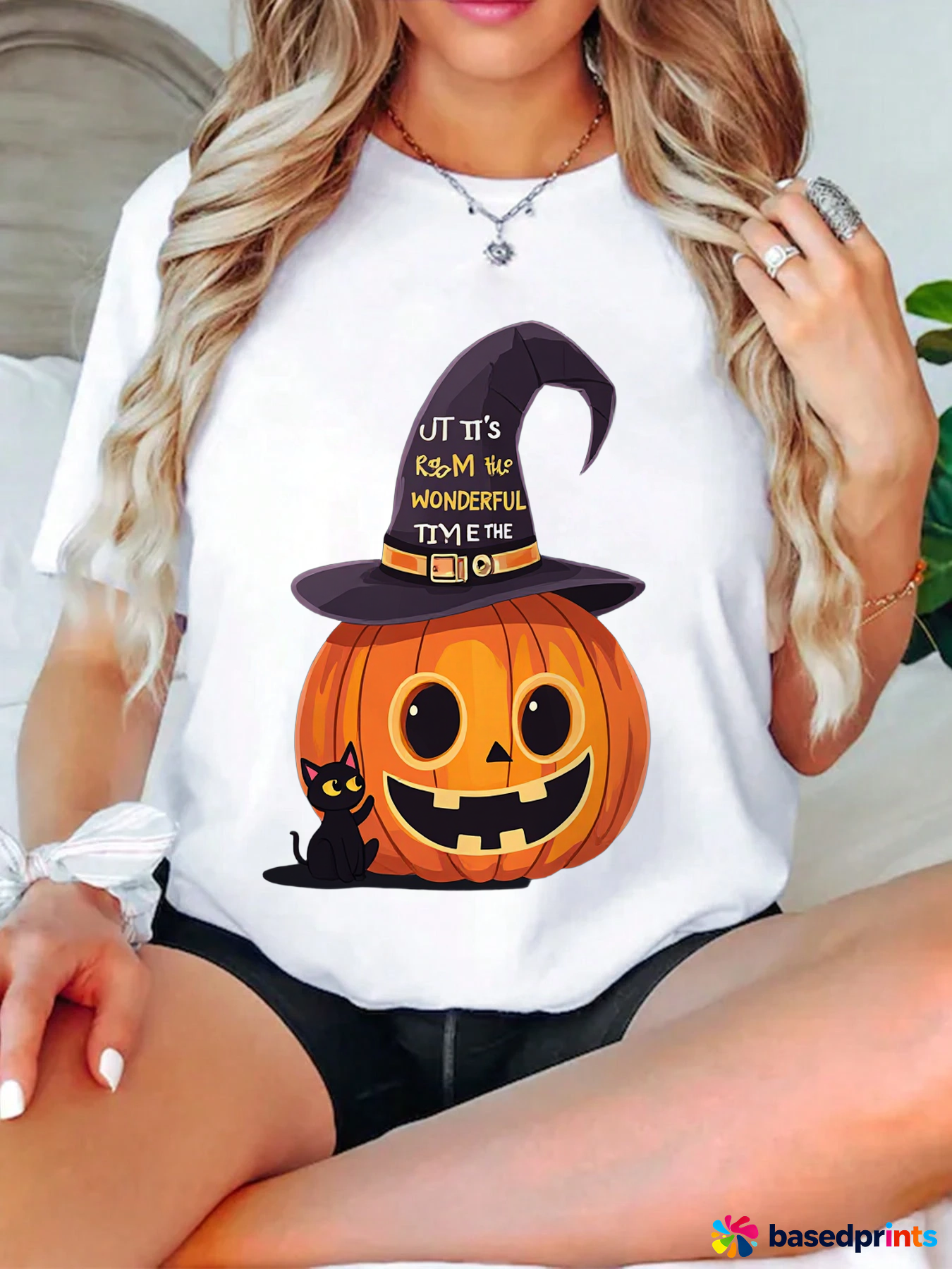 Halloween Pumpkin Witch Hat T-Shirt