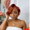 New Best Design Orange Color Short Pixed Cut Straight Wig