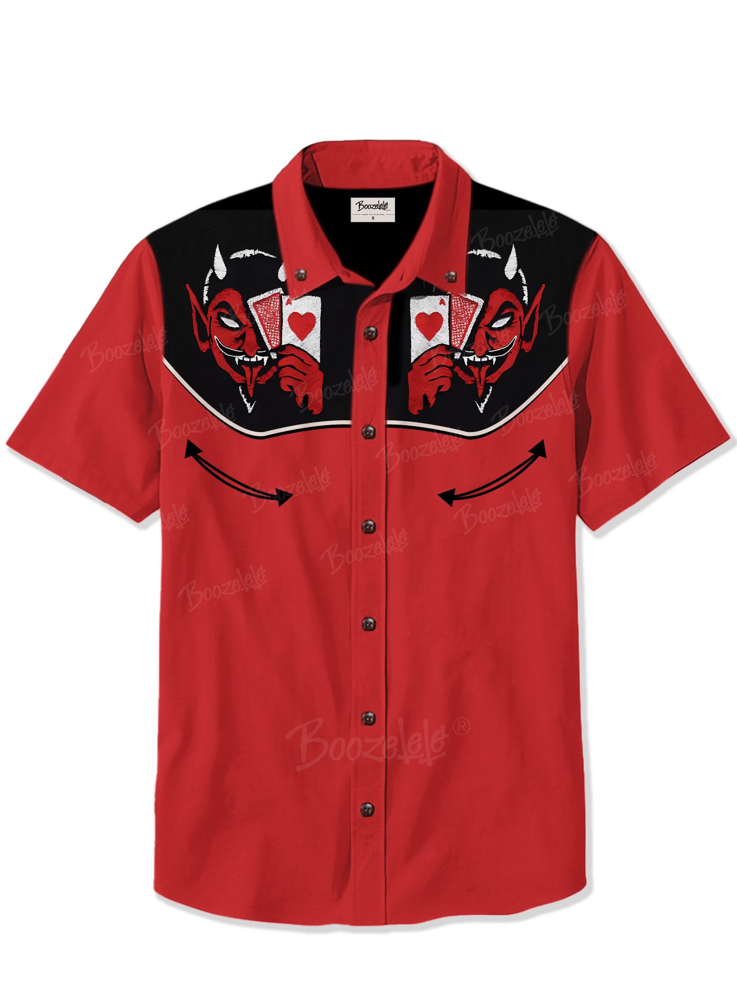 Retro Demon Playing Cards - 100% Cotton Shirt