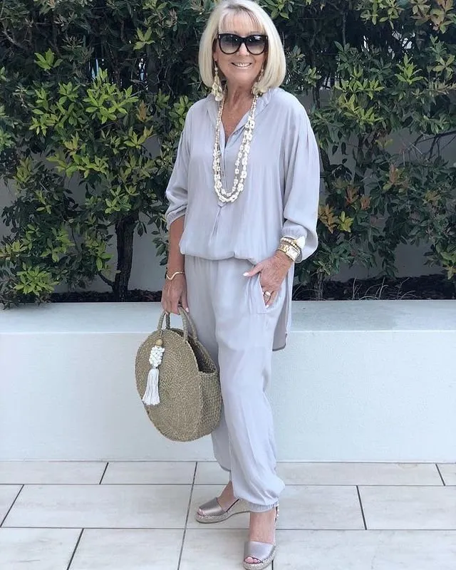 Fashion Solid Color Shirt Trousers Loose Two-piece Suit