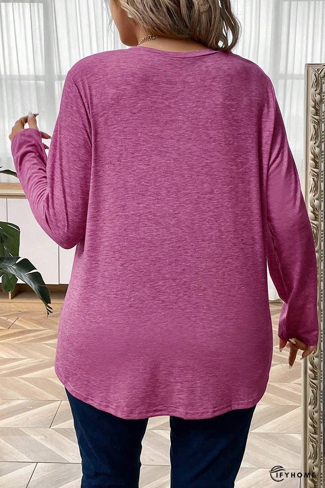 Plus Size Rosy V Neck Top ZK713 | IFYHOME