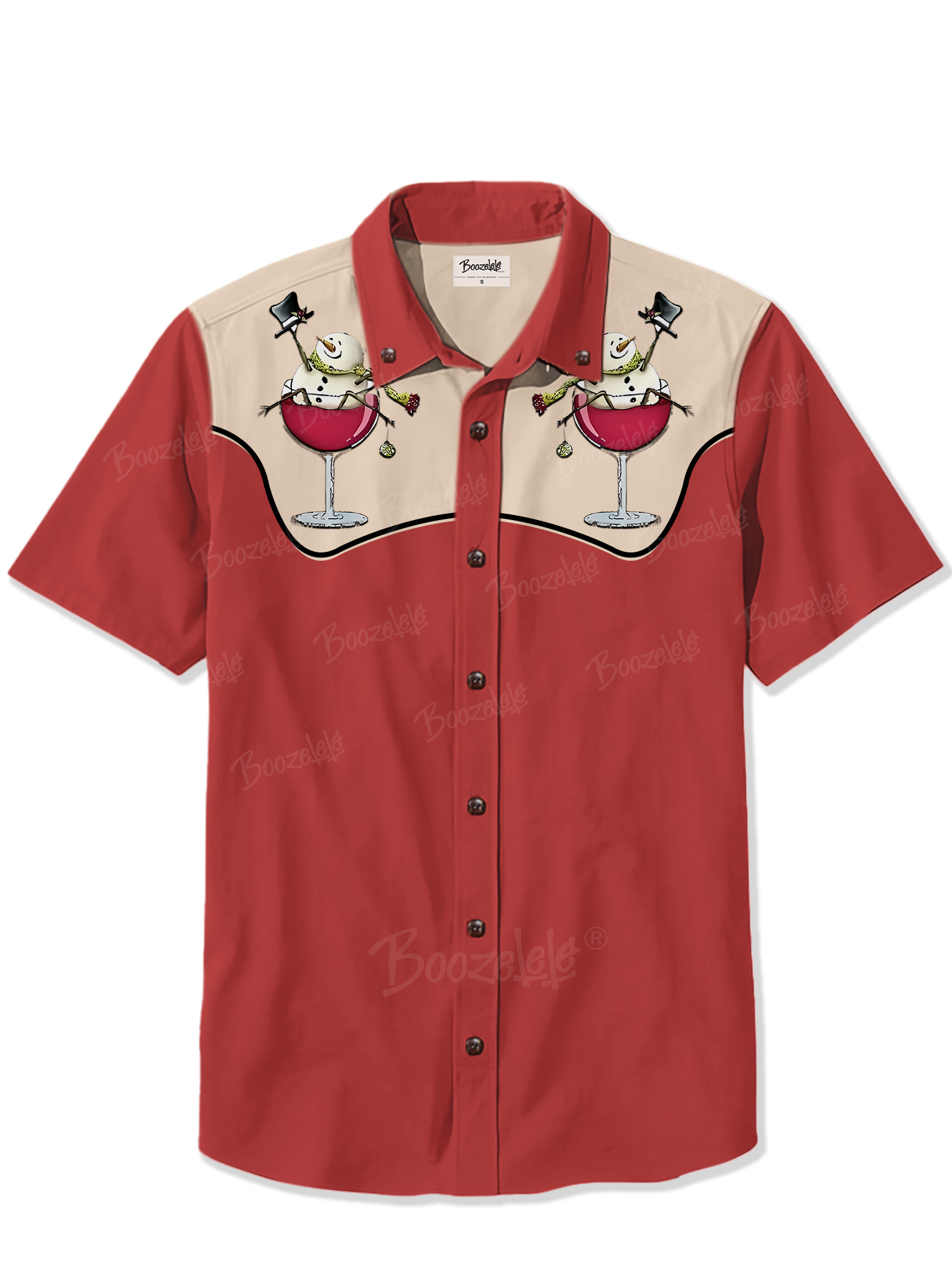 Christmas Snowman Wine Glass - 100% Cotton Shirt