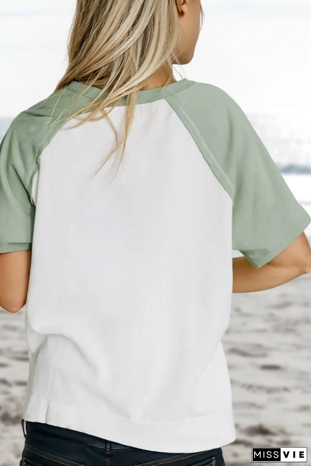 Colorblock Short Sleeve Half Buttons T Shirt | S-XL