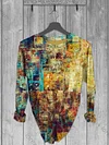 Women's Art Gradient Pattern Casual Print Top