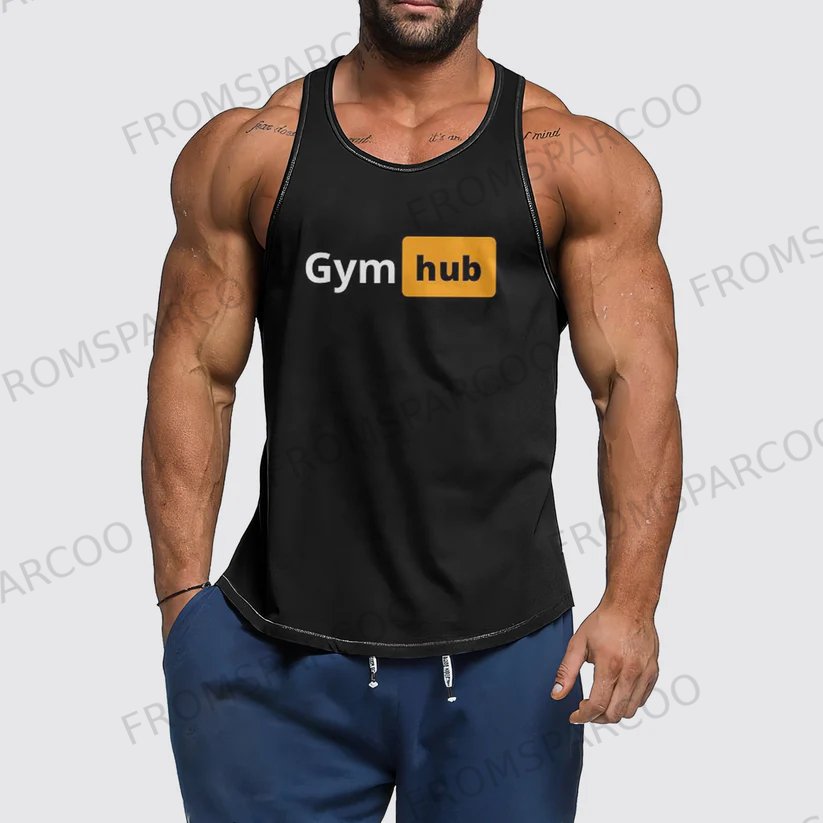 GYM HUB Men's Fitness Printed Tank Top