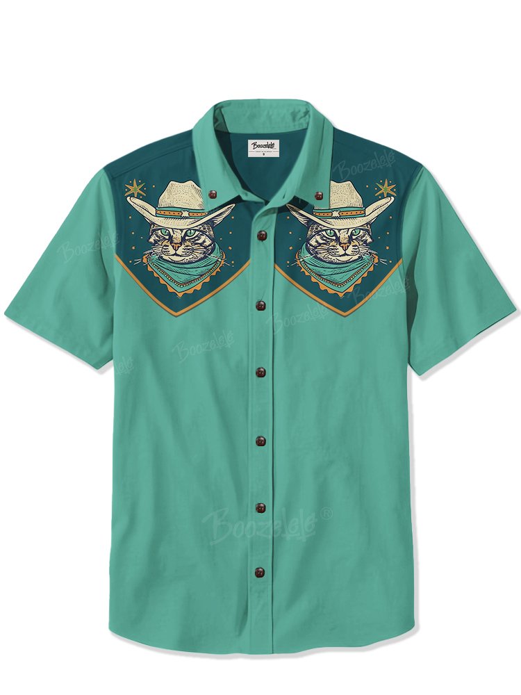Western Cowcat - 100% Cotton Shirt