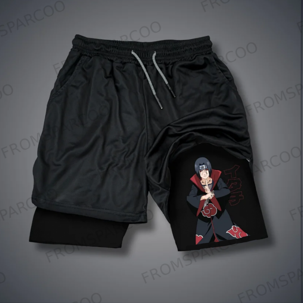 Casual Ninja Anime Printed Sports Shorts