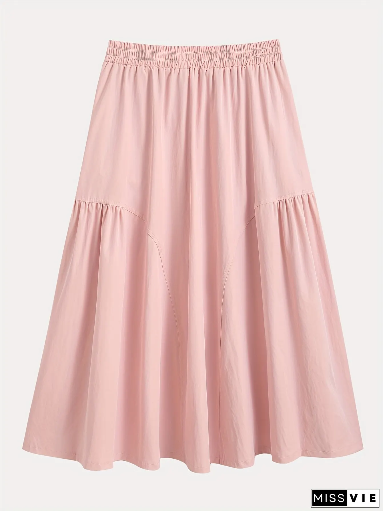 Japanese Cherry Blossom Twill Cargo Skirt with Elastic Waist Pockets Machine Washable