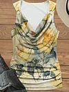 Unisex Flower And Bird Painting Abstract Print Design T-Shirt