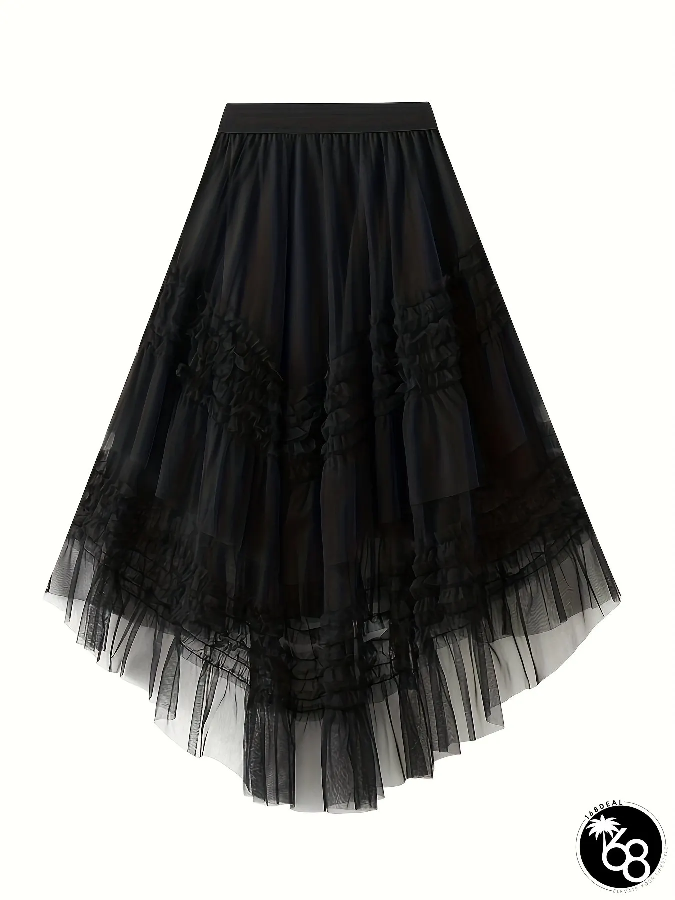 Elegant Tiered Pleated Cake Skirt Lightweight Machine-Washable Long Flowy Solid Color | 168DEAL