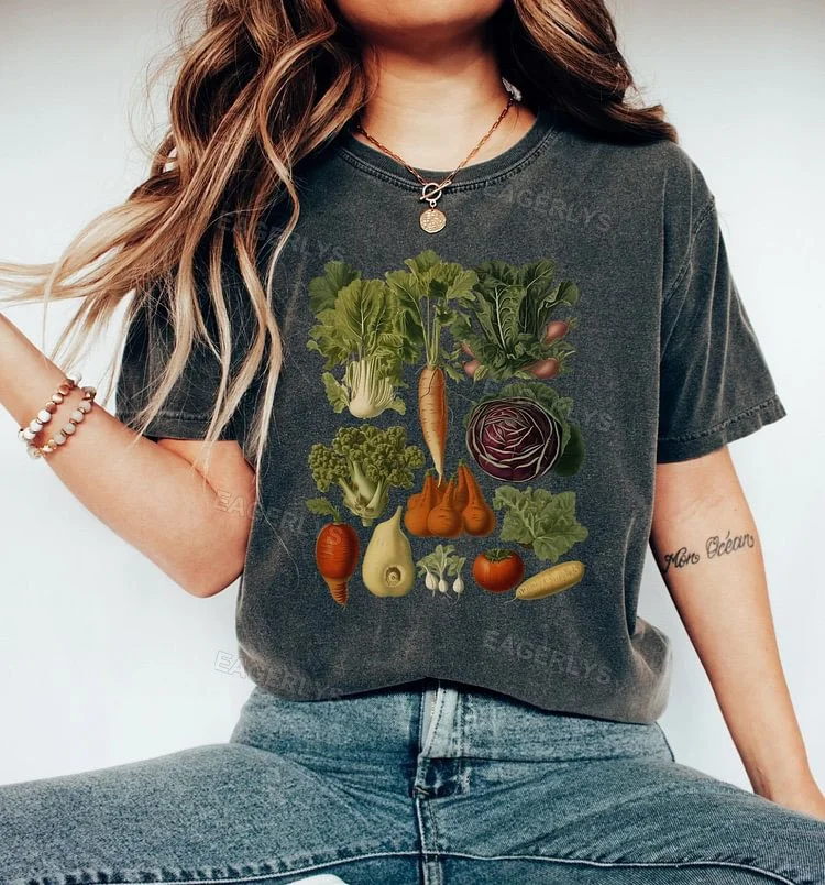 Eagerlys Cottagecore Vintage Vegetables T-shirt Eagerlys