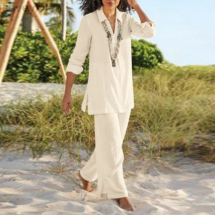 Women's Casual Long Sleeved Loose Fitting Set