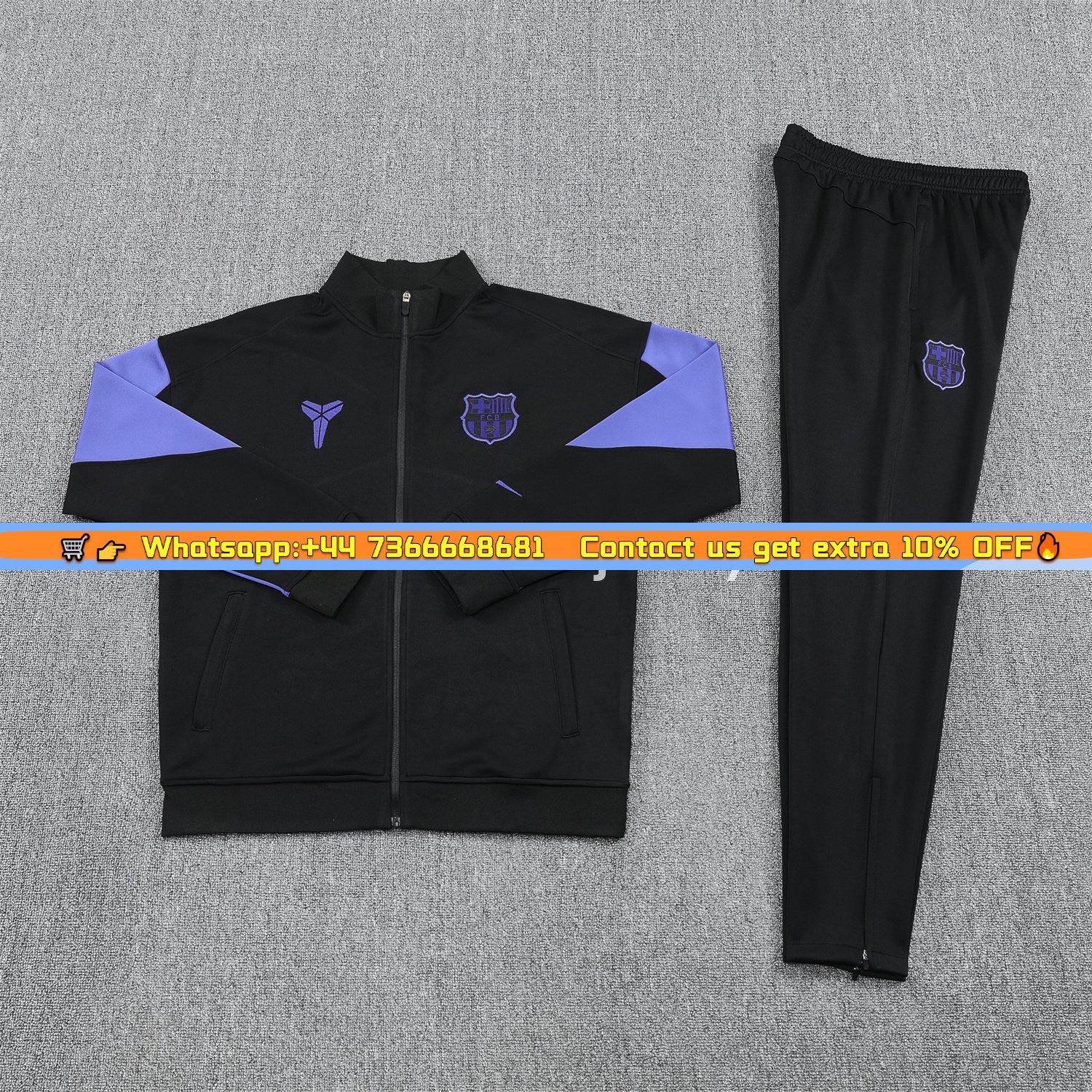 B.A.R.S.A 25-26 Jacket Training Tracksuit - Black Purple Jackets & Black Pants