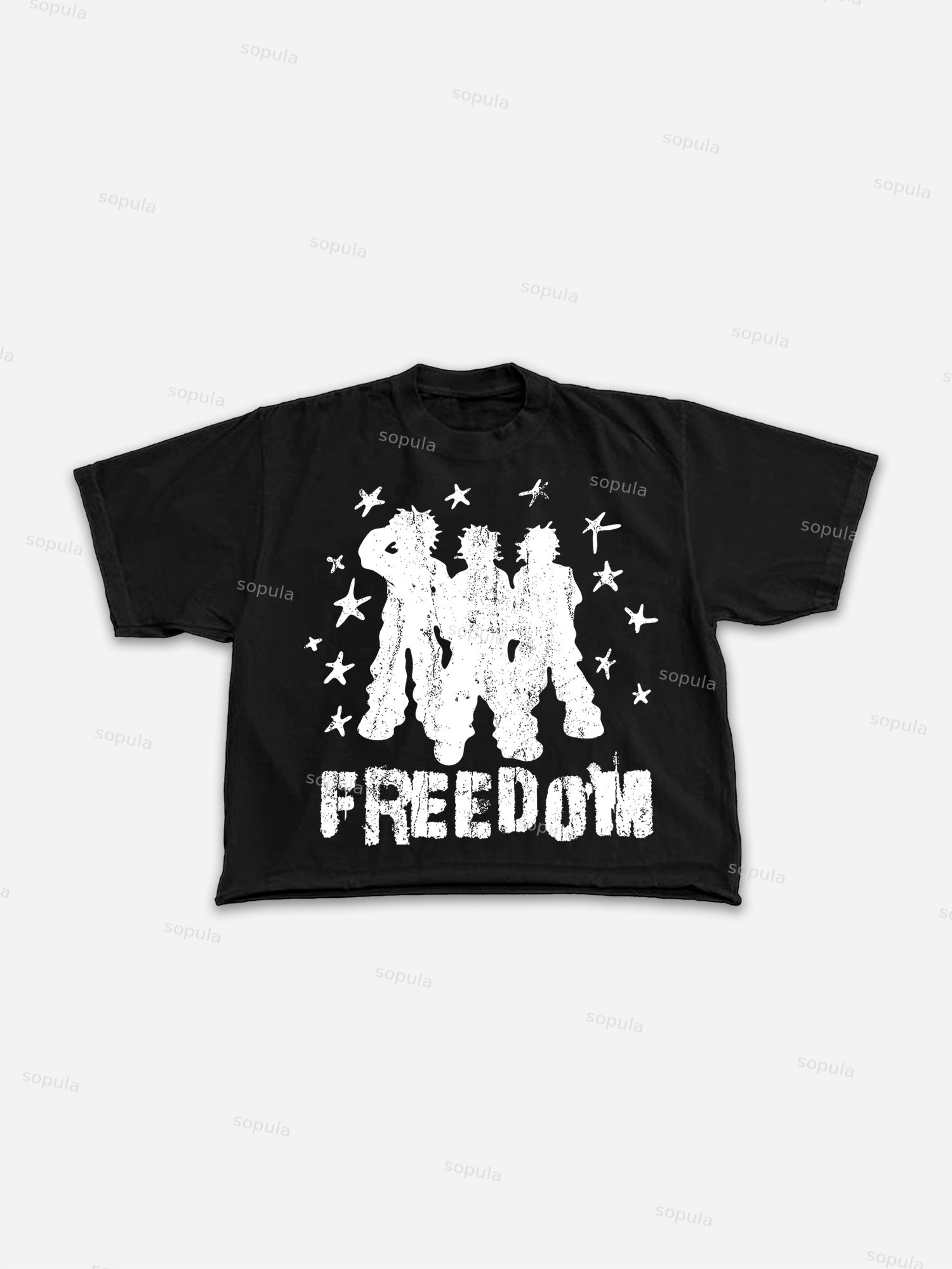 Freedom Street Abstract Graphic Cropped T-shirt