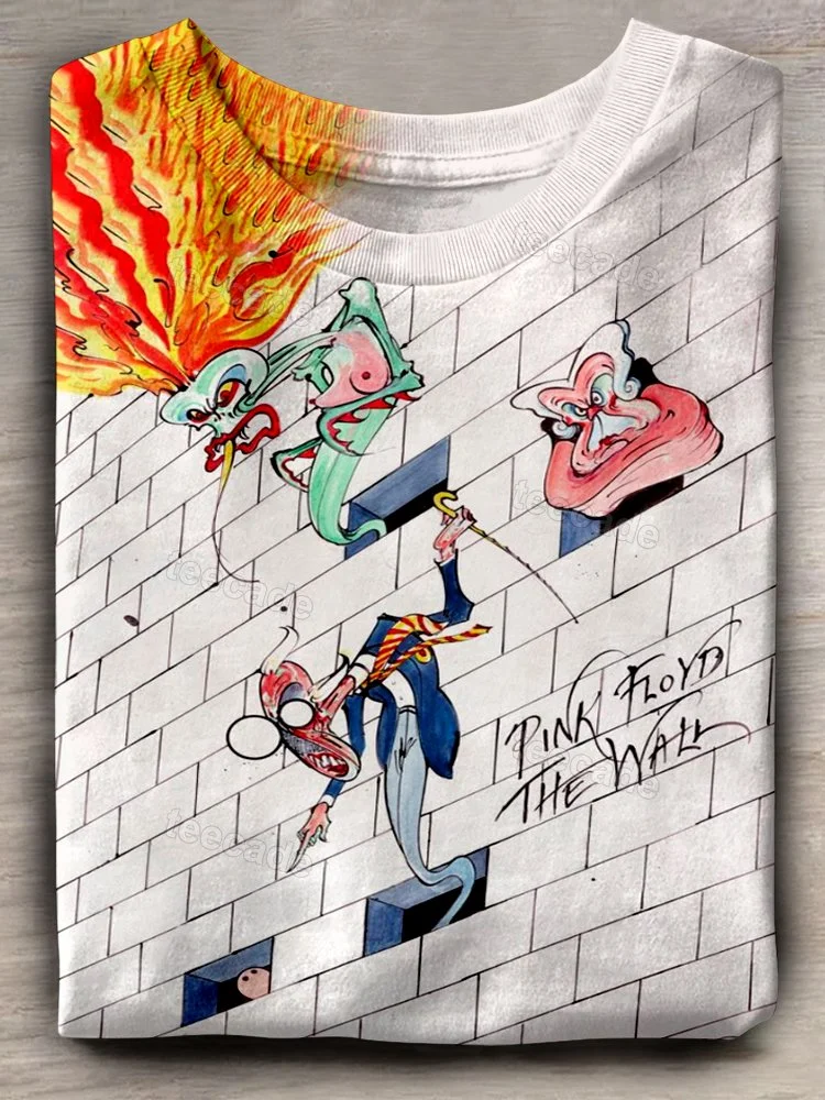 Teecade Teecade Pink Floyd Fire Art Print T-shirt