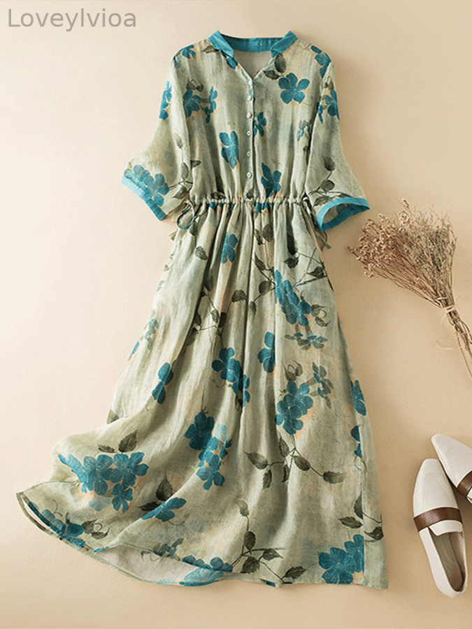 Women's Vintage Floral Design Dress