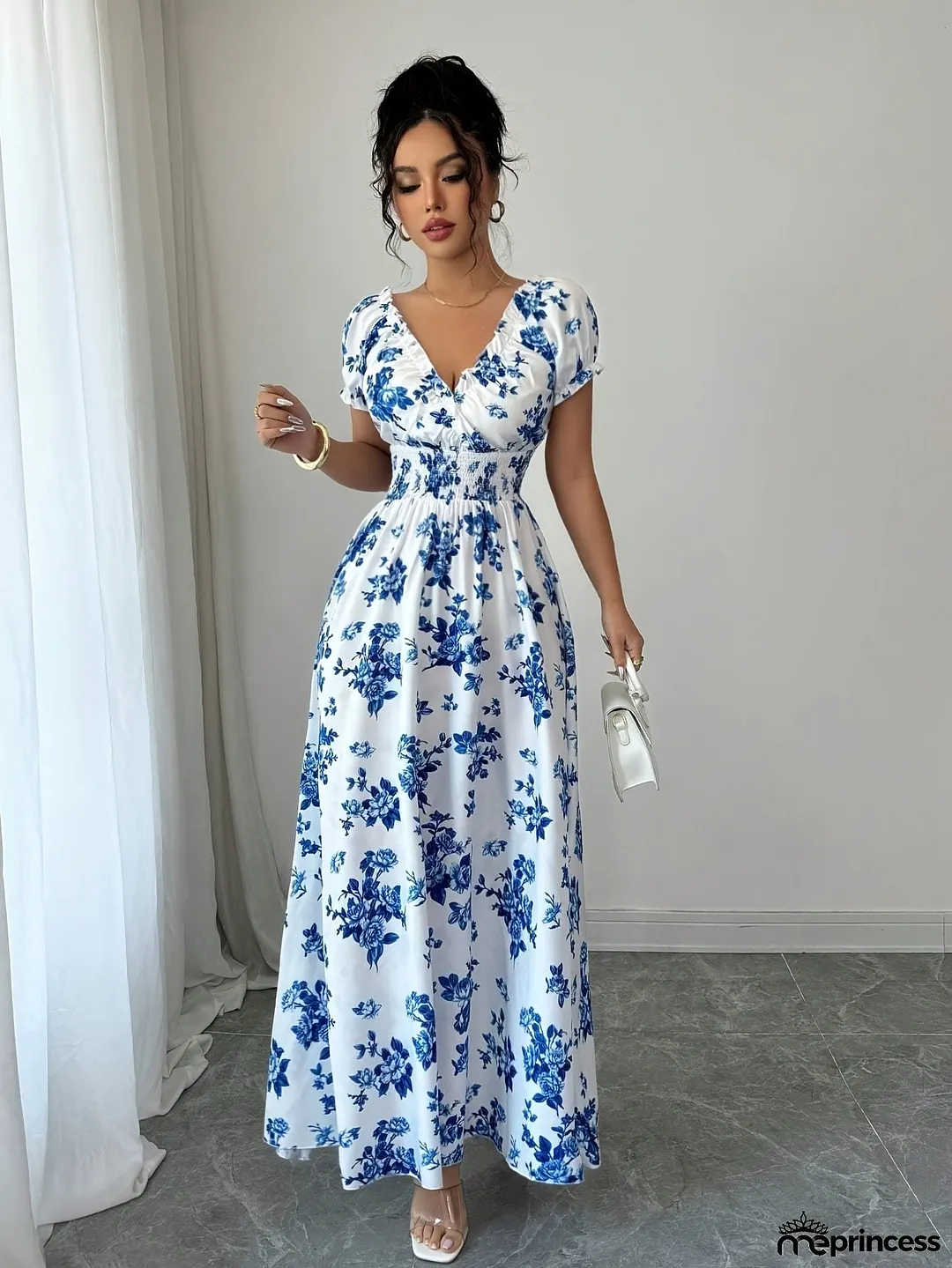 green emerald velvet dress Shop Pink Halter Neck Floral Print Slim Fit Dress - for Women | OUTZIDR main image 1