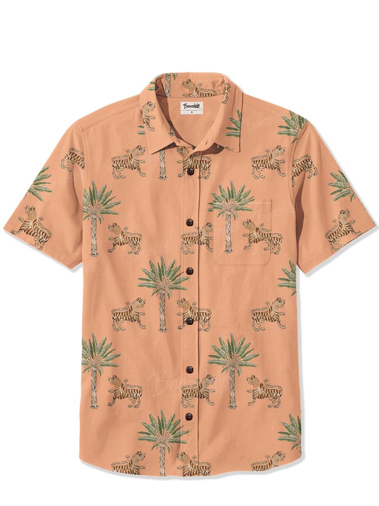 Palm Tree And Tiger - 100% Cotton Shirt