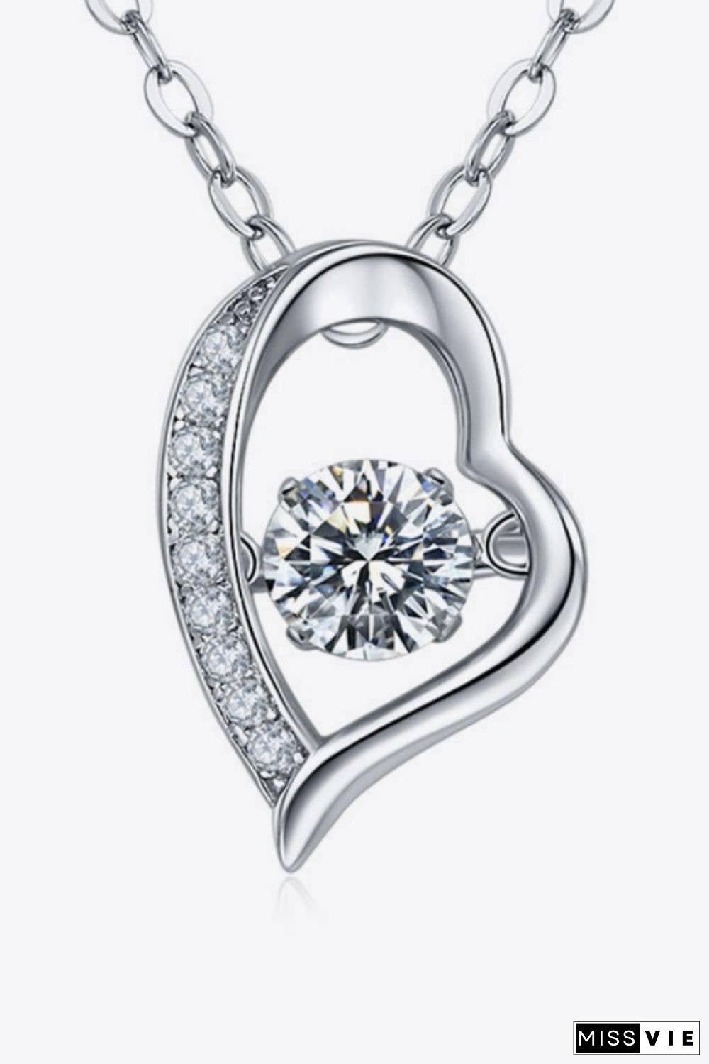 925 Sterling Silver Moissanite Pendant Necklace