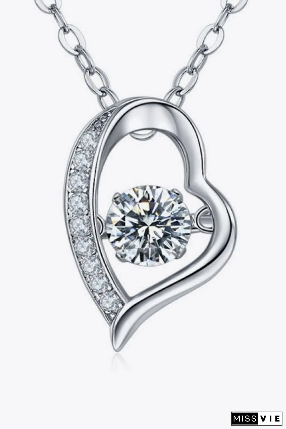 925 Sterling Silver Moissanite Pendant Necklace
