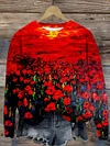 Unisex Oil Painting Floral Abstract Print T-Shirt