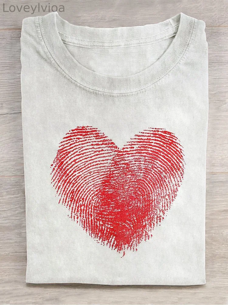 Unisex Valentine's Day Art Print Crew Neck Short Sleeve T-Shirt