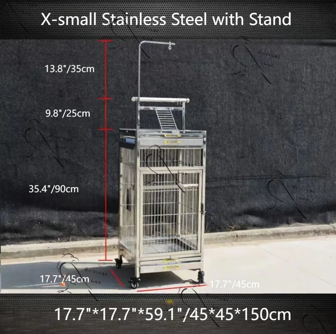 Pure Stainless Steel Bird cage With Stand  Birdcagelab