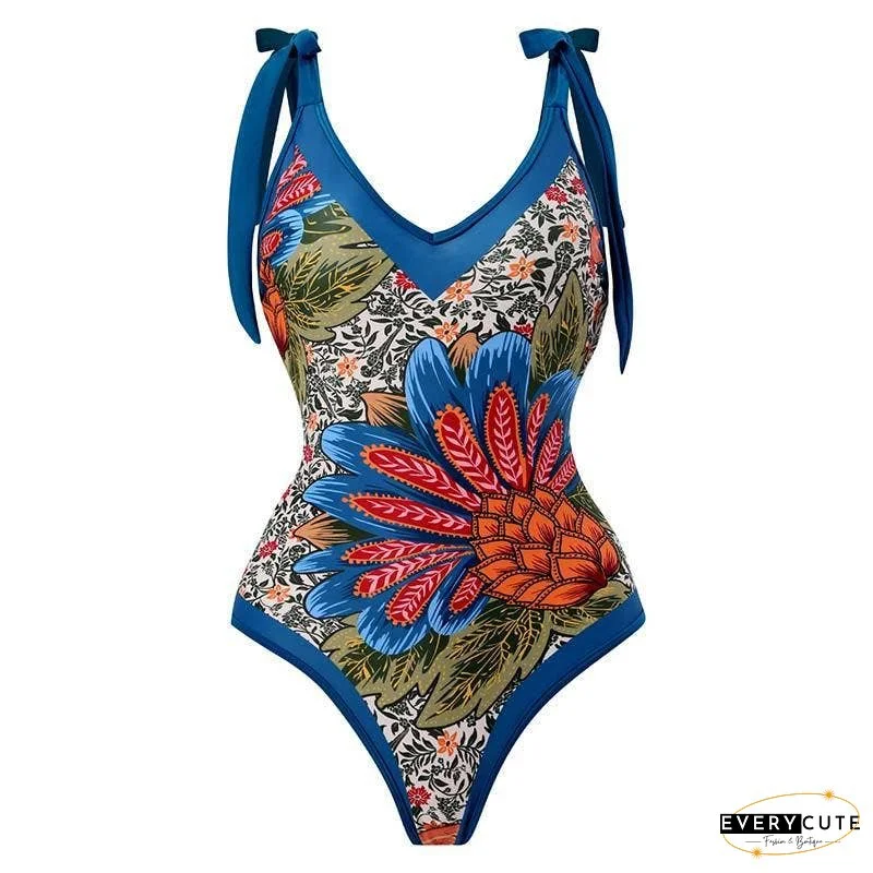 Ladies Strape Shoulder Print One Piece Swimwear SKSW40080T