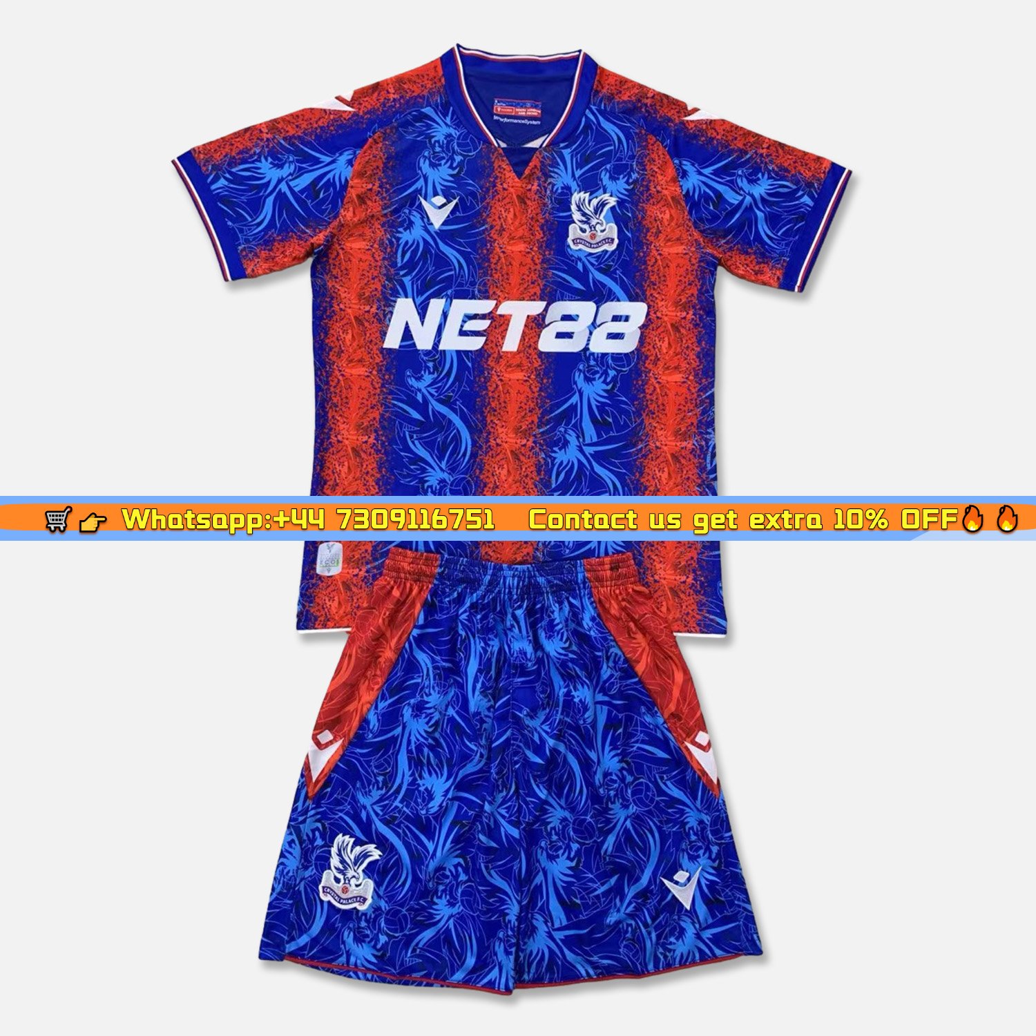 Crystal Palace 24-25 Home Men's Adult Jersey Set - Fans Version