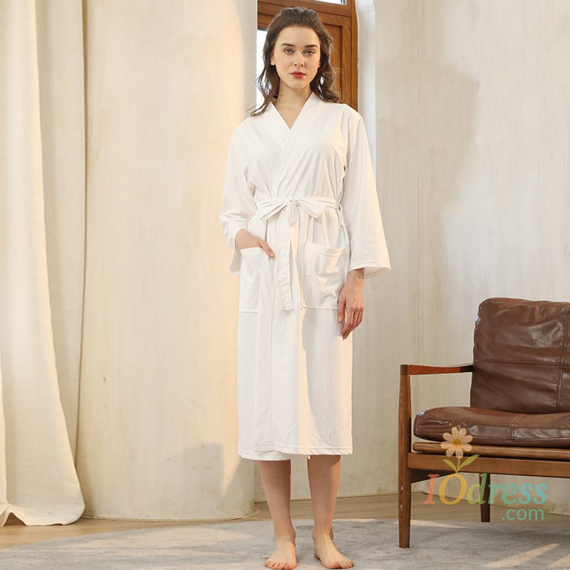 IO Dress Summer Women Solid Color Thin Bathrobe Quick Drying Bathrobe Microfiber Soft Couple Bathing Towel Waffle Pajamas Men Clothes