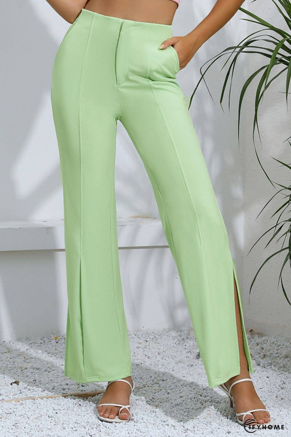 Slit High-Rise Flare Pants | IFYHOME
