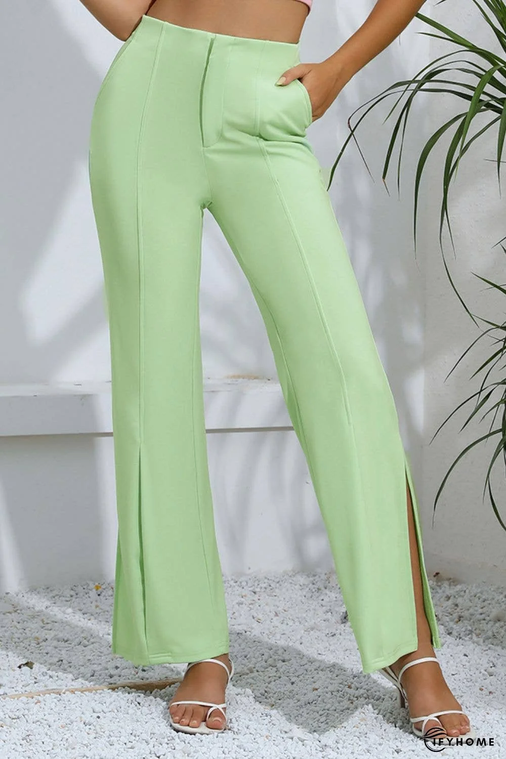 Slit High-Rise Flare Pants | IFYHOME
