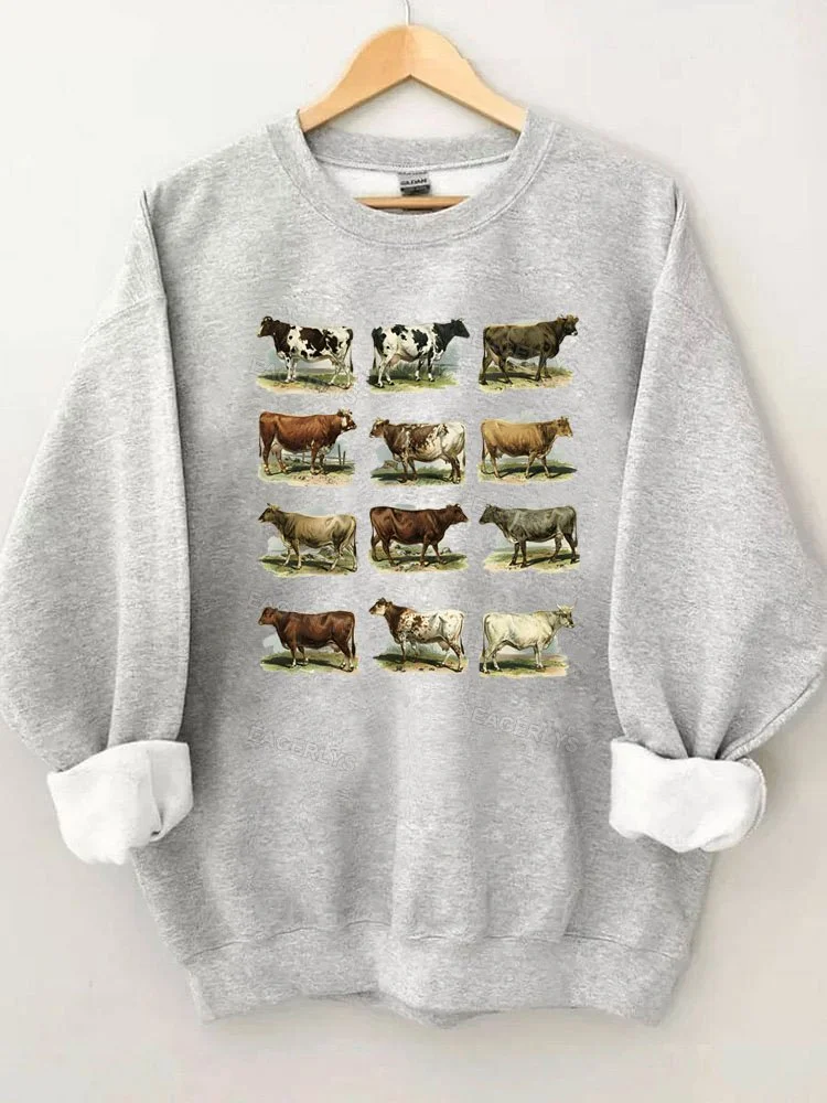 Eagerlys Cow Breed Sweatshirt Eagerlys