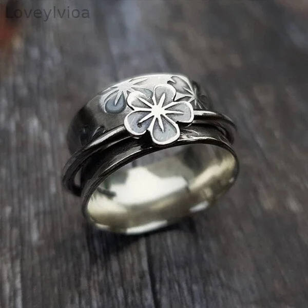 Retro Plum Silver Ring