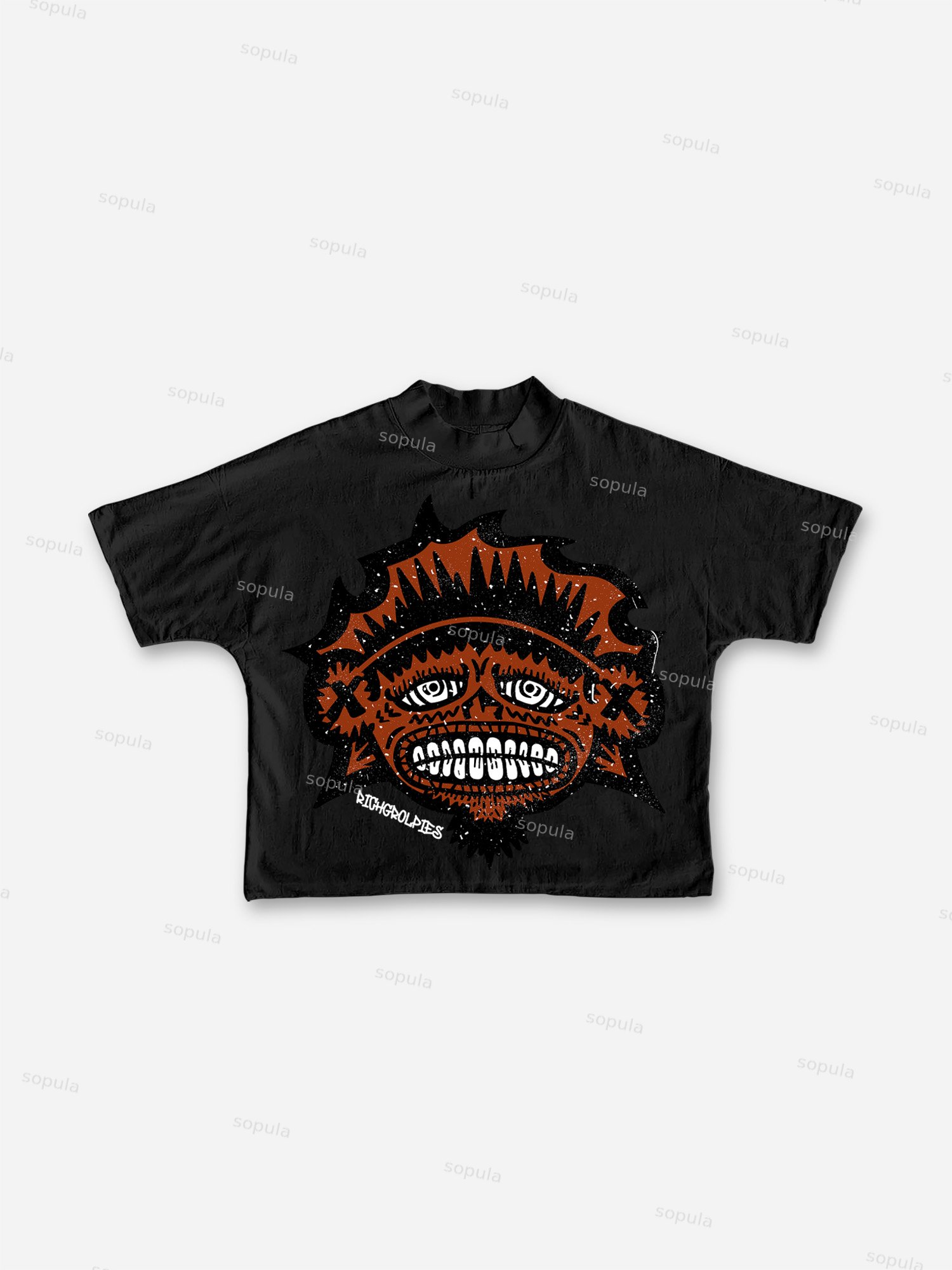 Vintage Art Is Not Crime Print Graphic Cropped T-Shirt