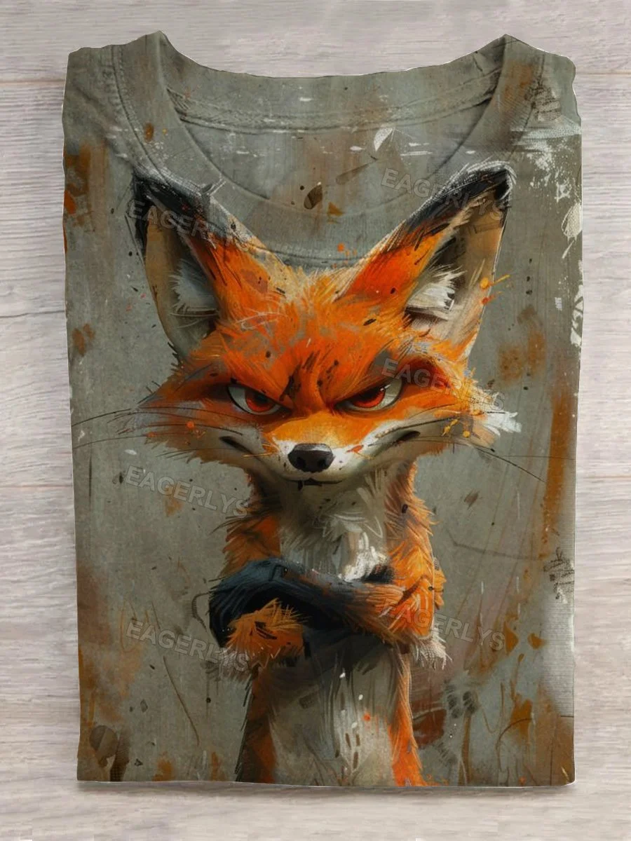 Fox Hugs His Chest T-shirt Eagerlys