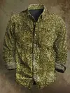 Vintage Floral Print Casual Long Sleeve Shirt