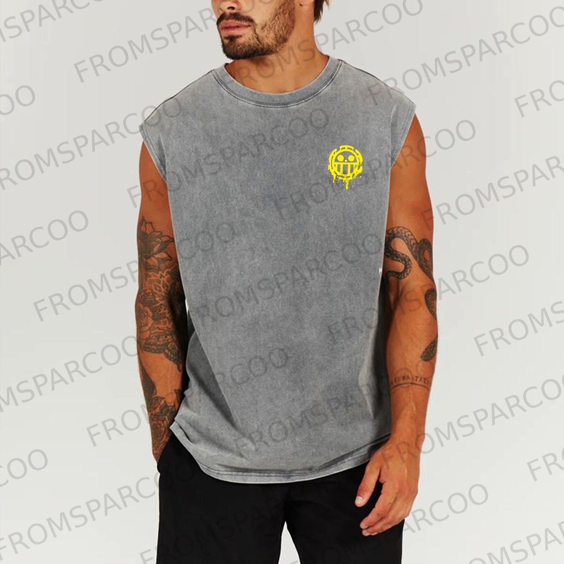 Casual Batik Animation Print Fitness Tank Top