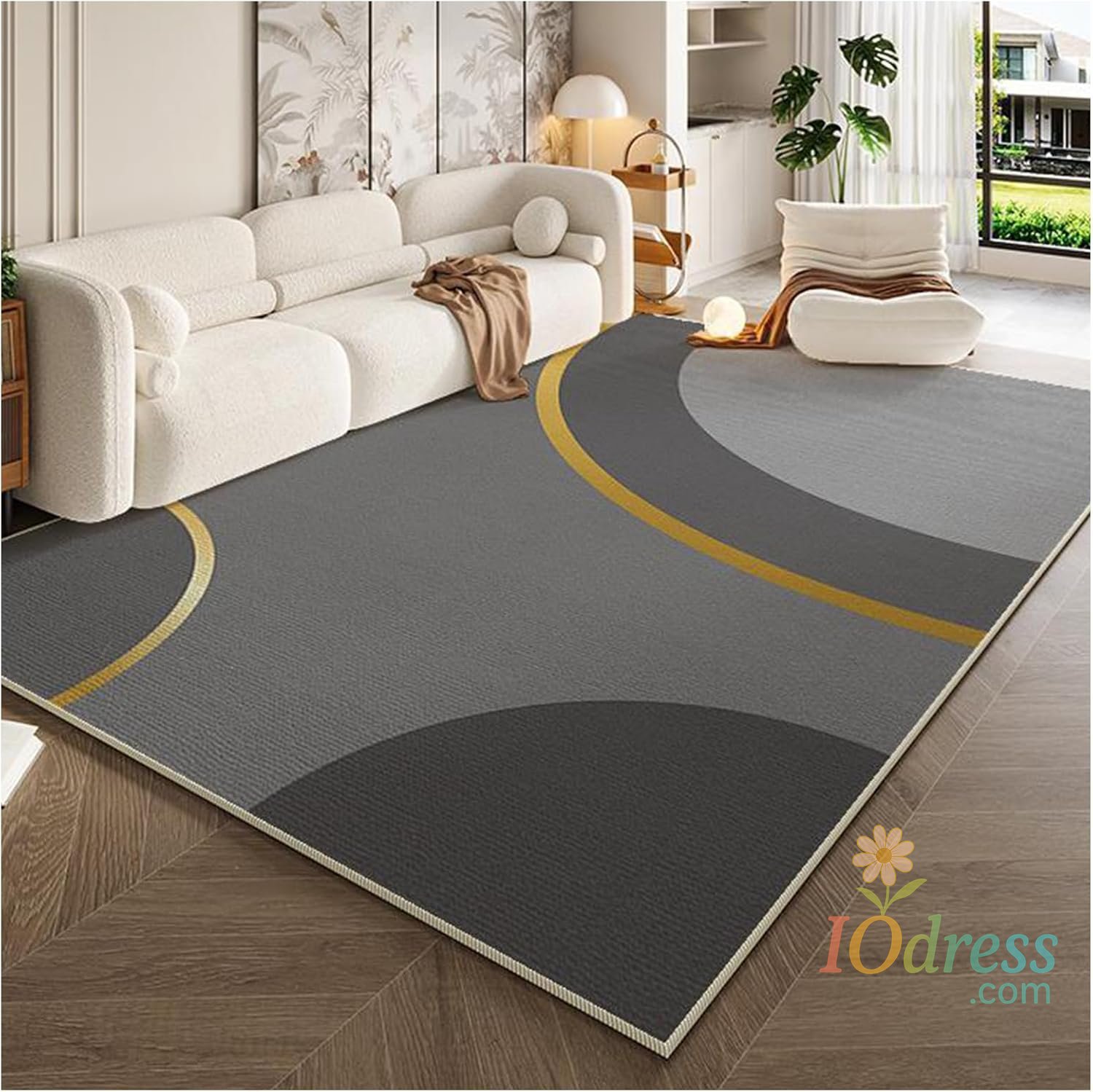 IO Dress VIKAMA Cream Style Simple Crystal Velvet Carpet Home Living Room Coffee Table Mat Room Decoration Study Cloakroom Floor Mat