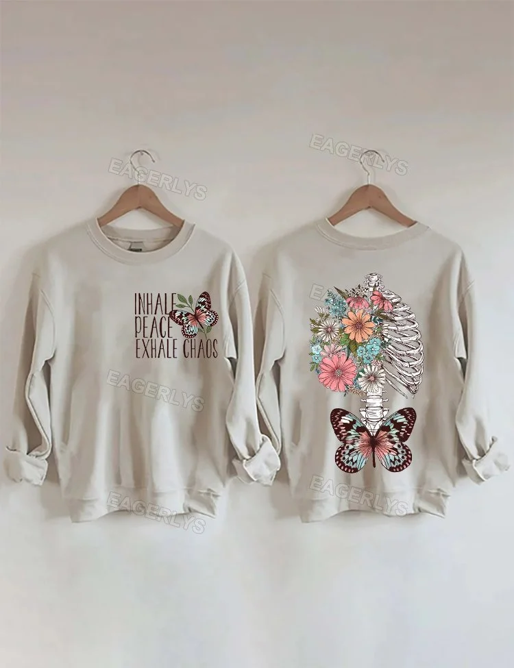 Eagerlys Inhale Peace Exhale Chaos Sweatshirt Eagerlys
