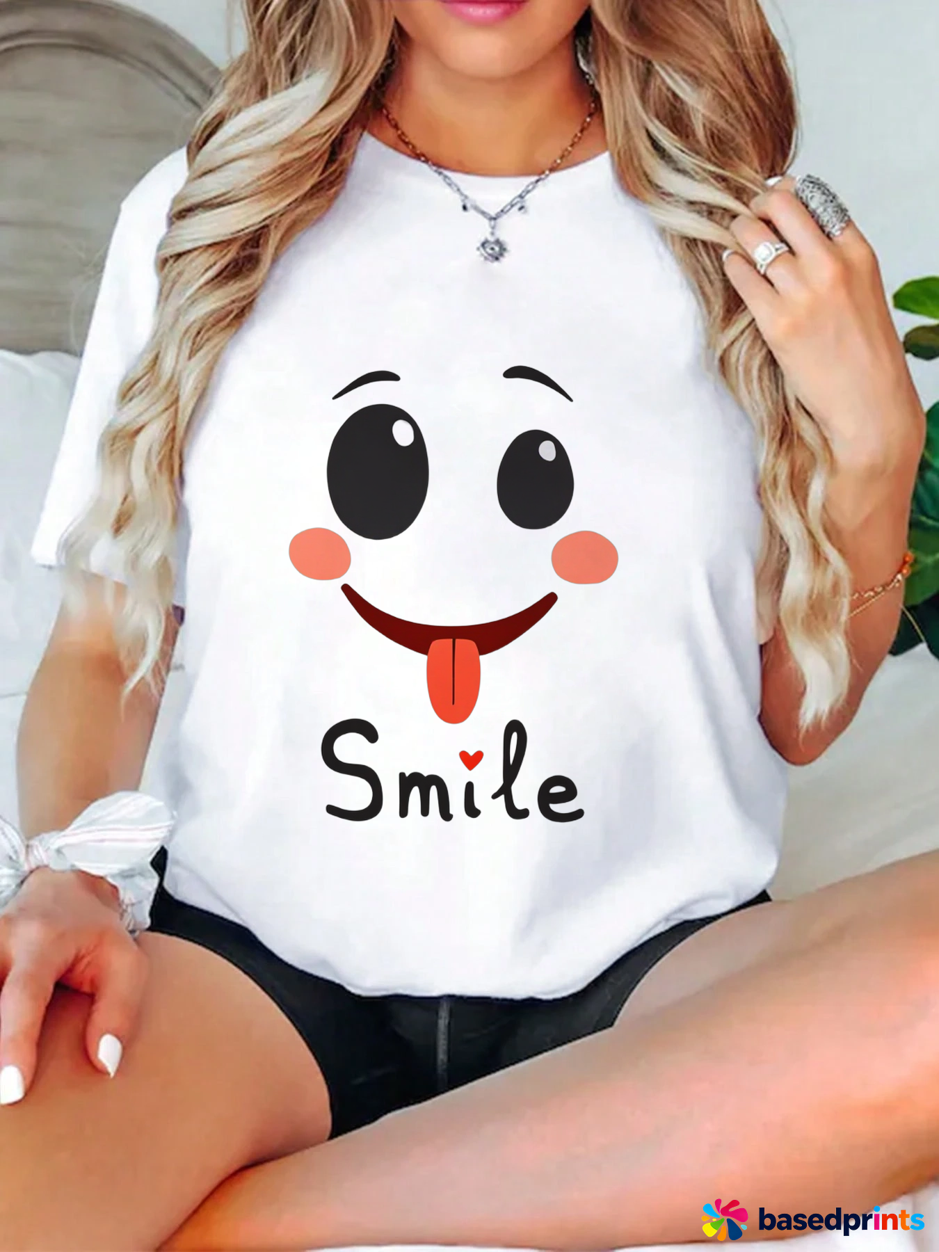 White Smiley Face T-Shirt