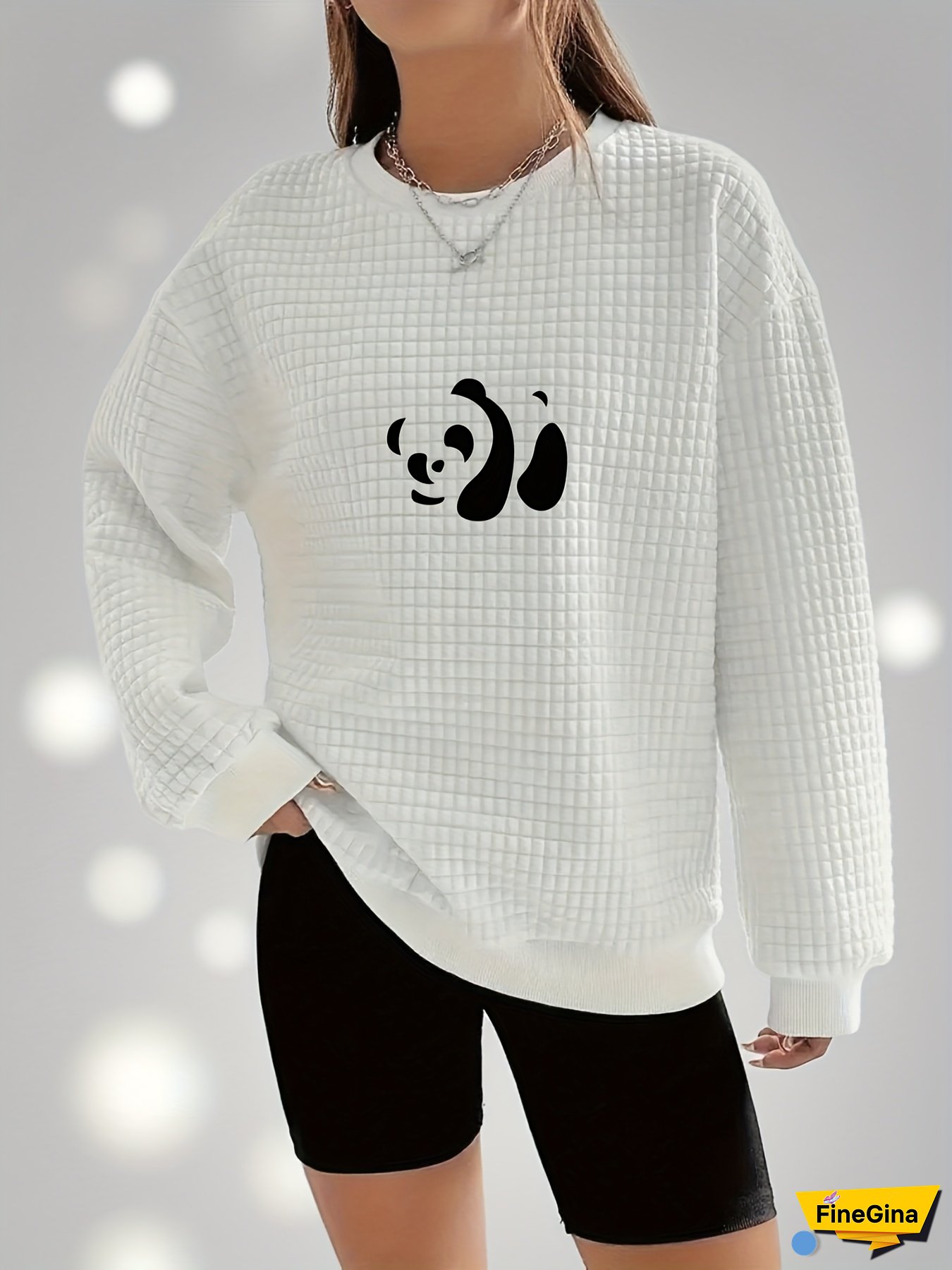 Plus Size, Cute pattern print, Women's casual waffle hoodie - polyester fiber, machine washable, geometric pattern, oversized clothing, oversized loose 0XL-5XL, Waffle Tops Women Plus Size, Women Waffle Weave Sweatshirts, Waffle Sweatshirt Women