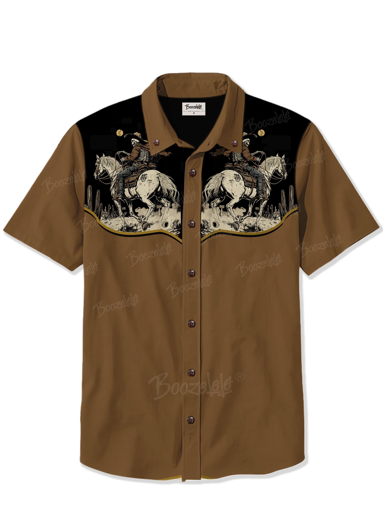 Western Cowboy Skeleton And Horse - 100% Cotton Shirt