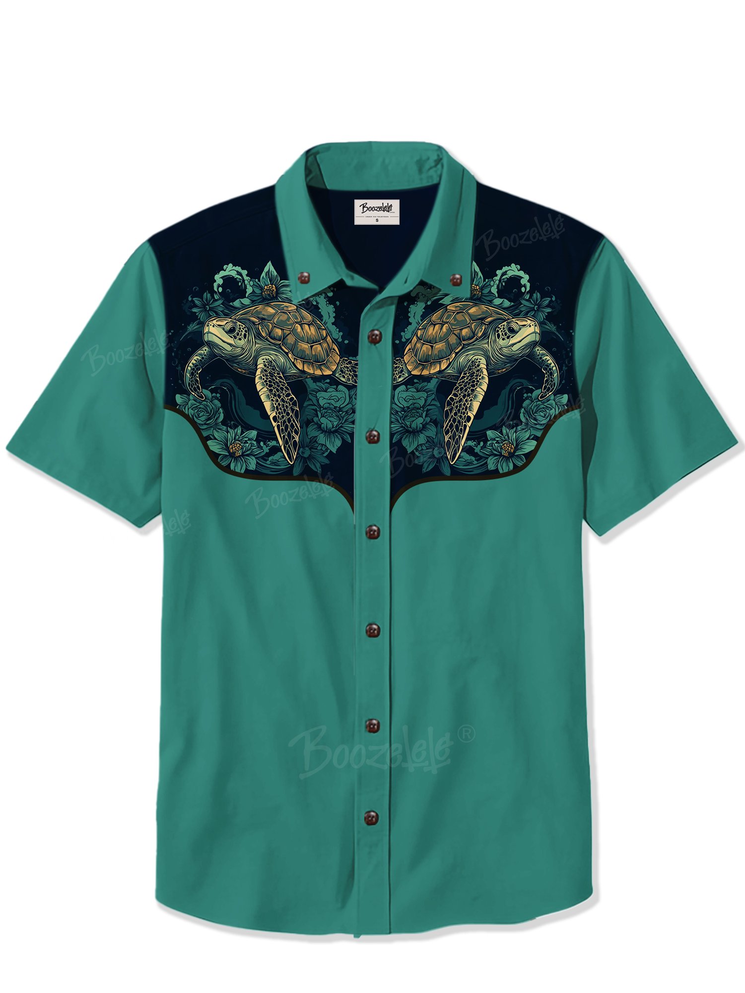 Turtle And Flower - 100% Cotton Shirt