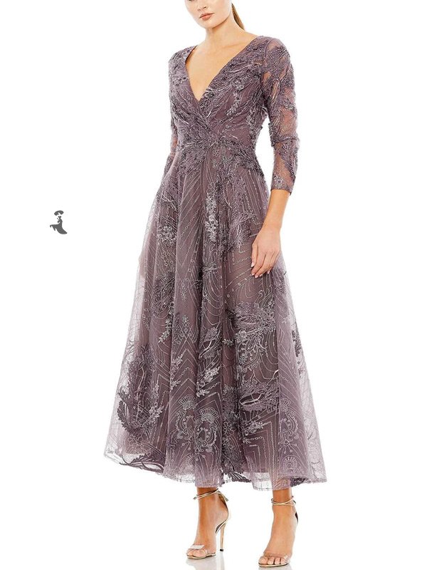 Bubble Sleeve Handmade Beaded Women's Dress