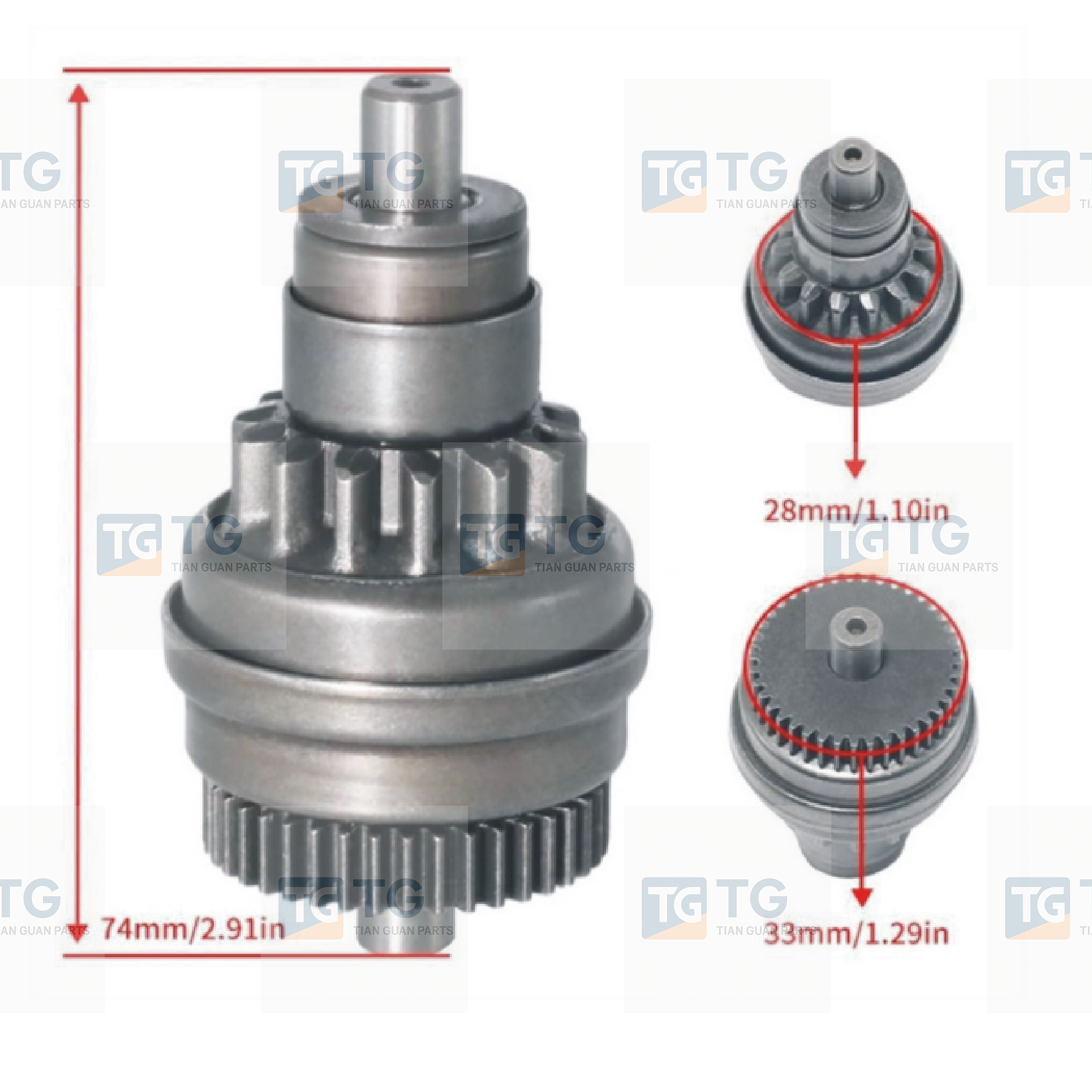 T10-1094 Starter Drive Bendix for Honda 28120-GFC-771 NHX110 Elite Lead JF19 NCH50 Metropolitan 50 AF70 CHF50 28120-GGC-900