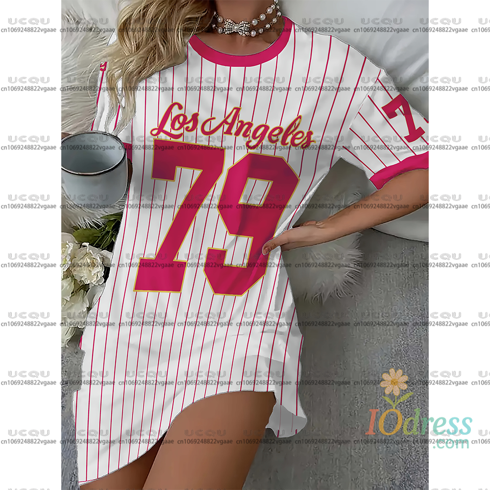 IO Dress Women 79 Number Sleepshirt Dress Top Girls Skirt T Shirt Tee Gift Y2k Dress Soft Outdoor Sleepwear Casual Nightgown Los Angeles