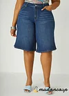Wide Leg Denim Shorts