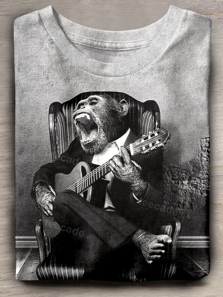 Teecade Animal Music Art Print T-shirt