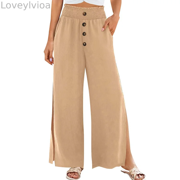 Solid Color Casual Wide Leg Loose Pants